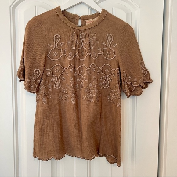 Rungolee Embroider Gauzy Top Size Small - Picture 1 of 7